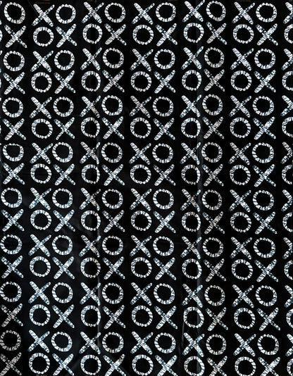 African Print Fabric, Ankara - Black, White Fabric