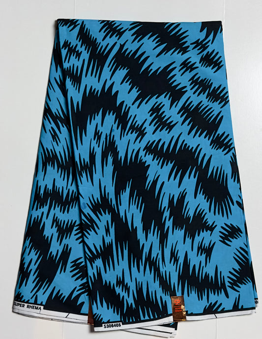 African Print Fabric, Ankara - Blue Fabric