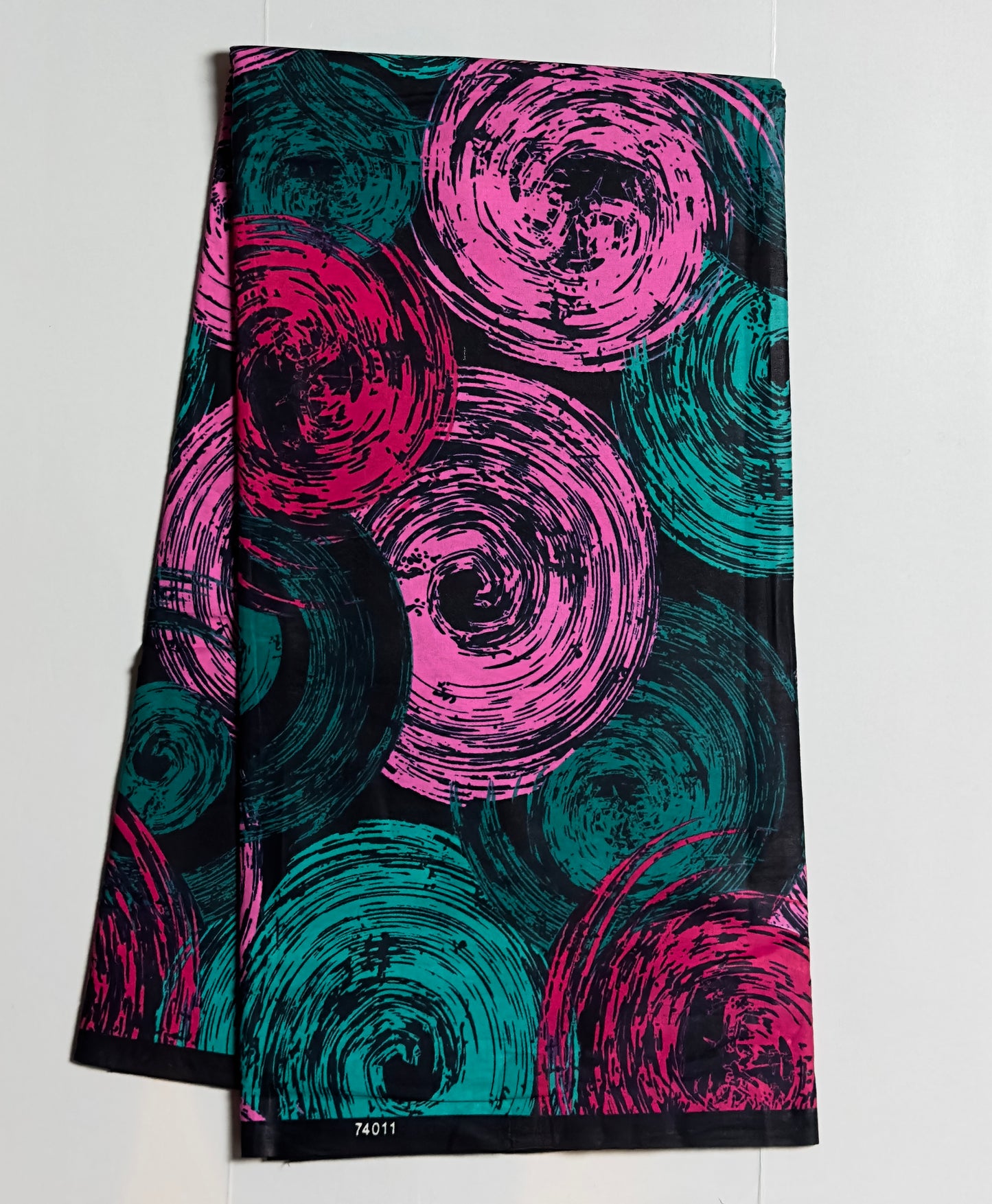 African Print Fabric, Ankara - Green, Pink Fabric