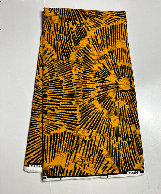 African Print Fabric, Ankara - Yellow Fabric