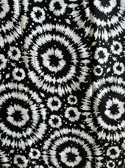 African Print Fabric, Ankara - Black, White, Monochrome Fabric