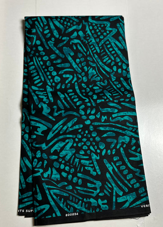 African Print Fabric, Ankara - Teal Fabric