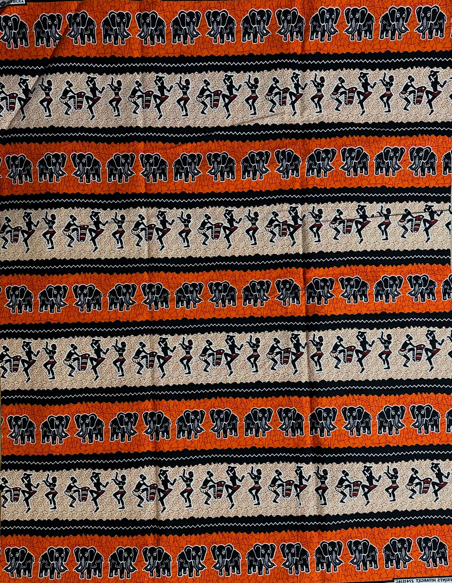 African Print Fabric, -Orange Ankara Fabric
