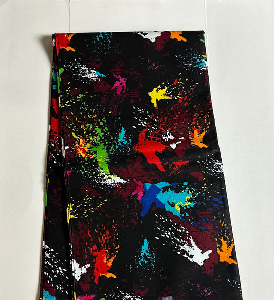 African Print Fabric, Ankara - Black Fabric