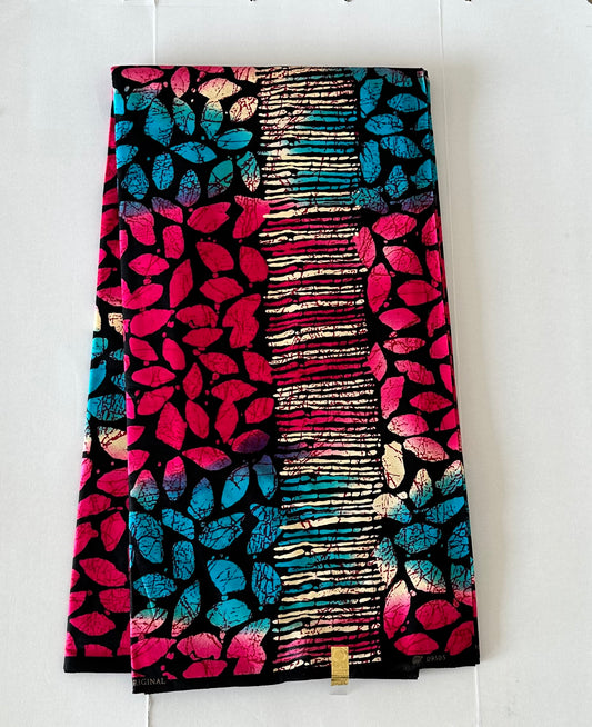 African Print Fabric, Pink, Blue Ankara Fabric