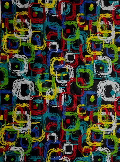 African Print Fabric, Ankara - Red, Green, Blue Fabric