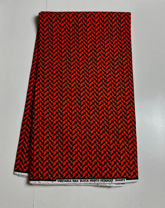 African Print Fabric, Ankara - Red Fabric
