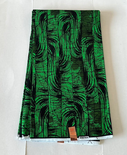 African Print Fabric, Ankara - Green Fabric