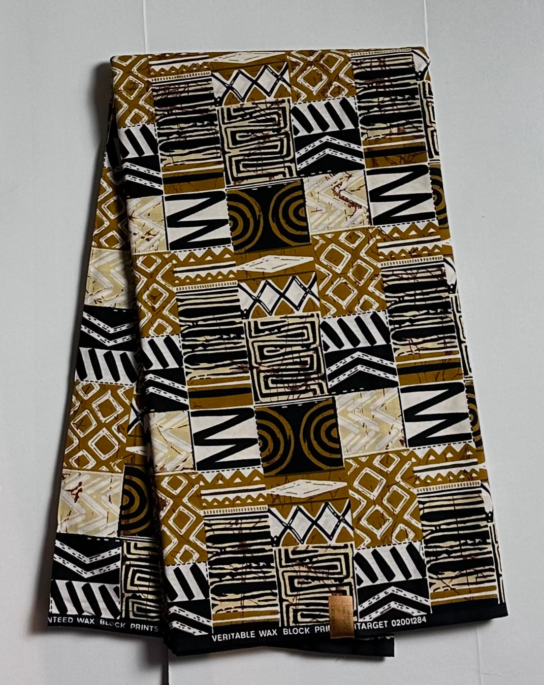 African Print Fabric, Ankara - Black, Brown, White Fabric