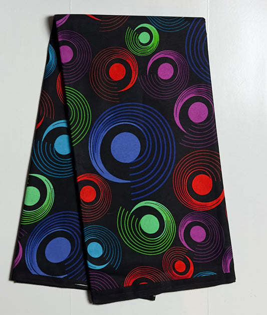 African Print Fabric, Ankara - Blue, Red, Purple, Green Fabric