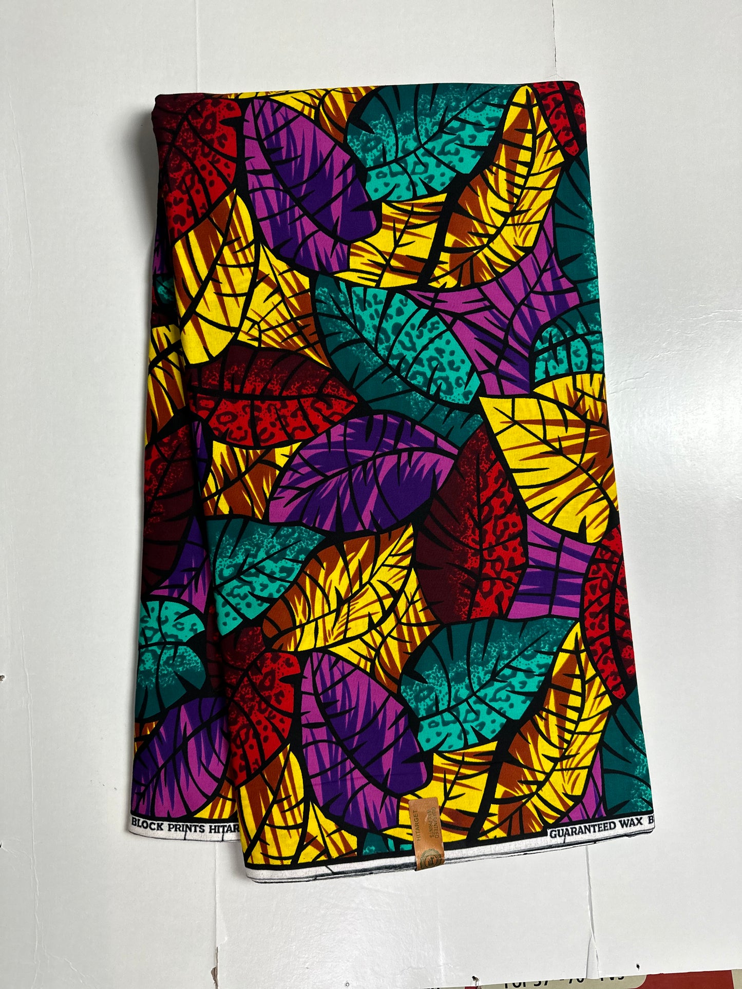 African Print Fabric, Ankara - Yellow, Purple, Red Fabric