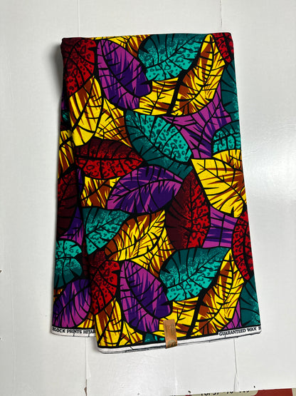 African Print Fabric, Ankara - Yellow, Purple, Red Fabric