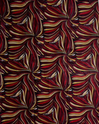 African Print Fabric, Ankara - Red, Beige Fabric