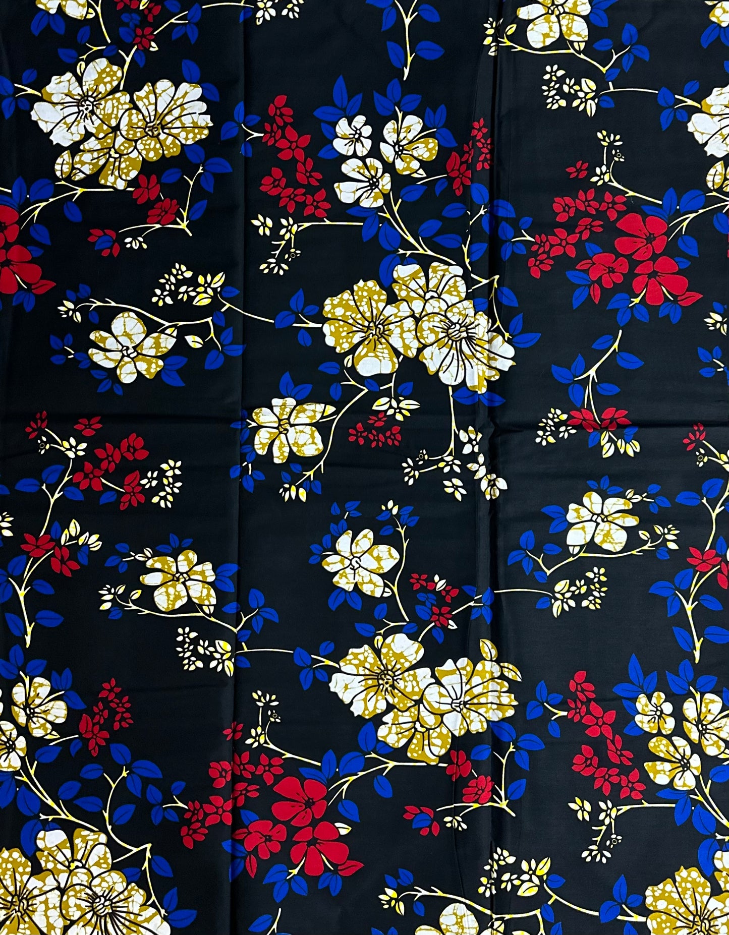 African Print Fabric, - Blue, Red, Beige Ankara Fabric