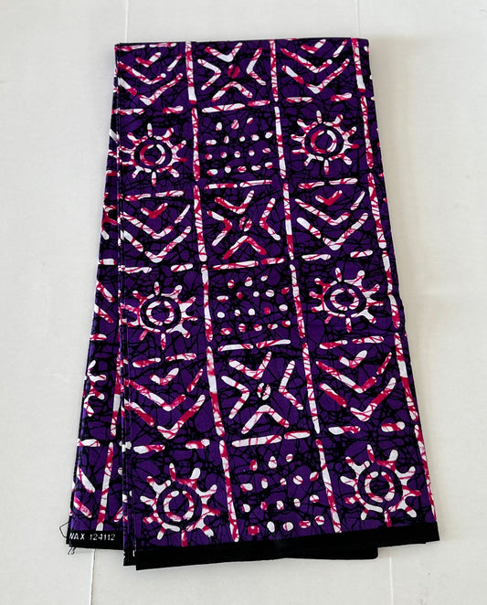 African Print Fabric, Ankara - Purple Fabric