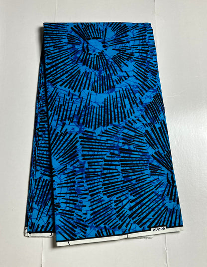African Print Fabric, Ankara - Blue Fabric
