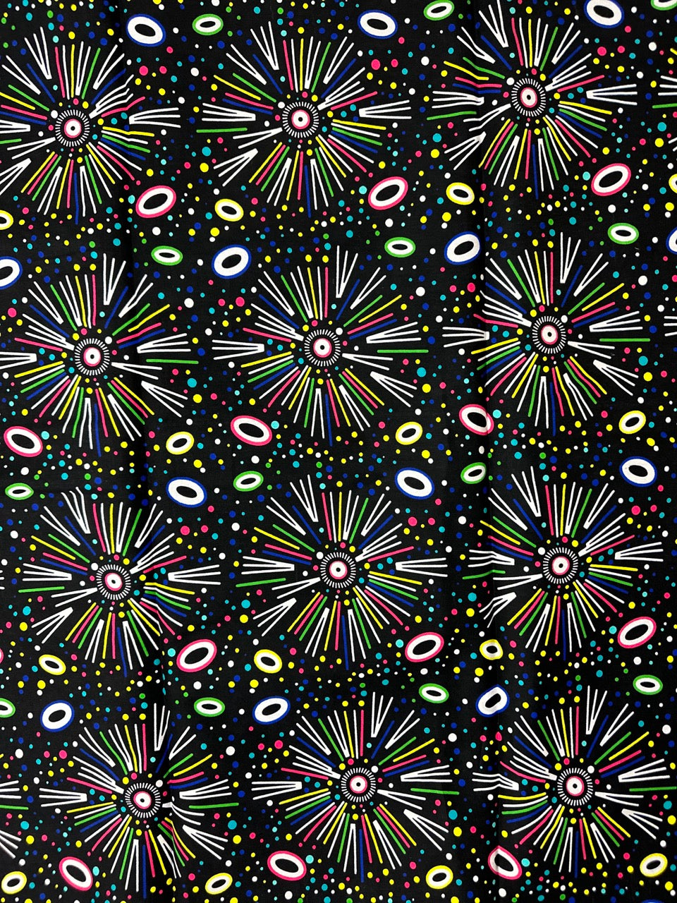 African Print Fabric, Ankara - Blue, Yellow, Pink Fabric