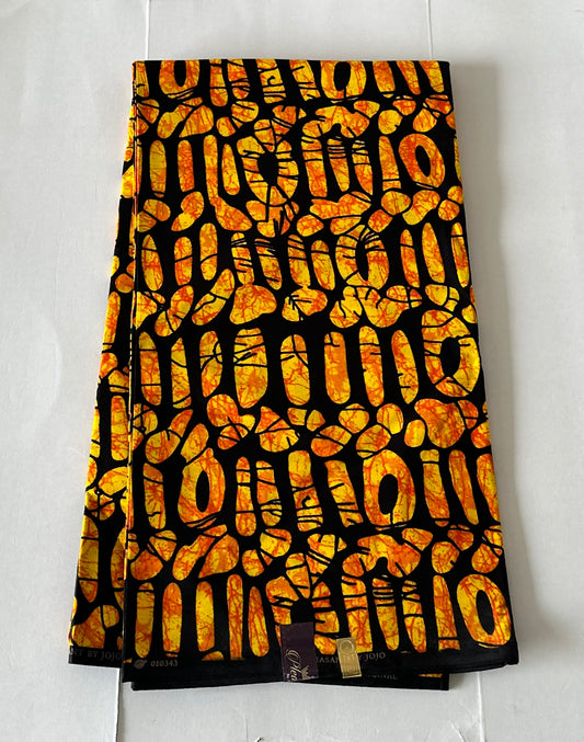 African Print Fabric, Ankara - Orange Fabric, African Clothing