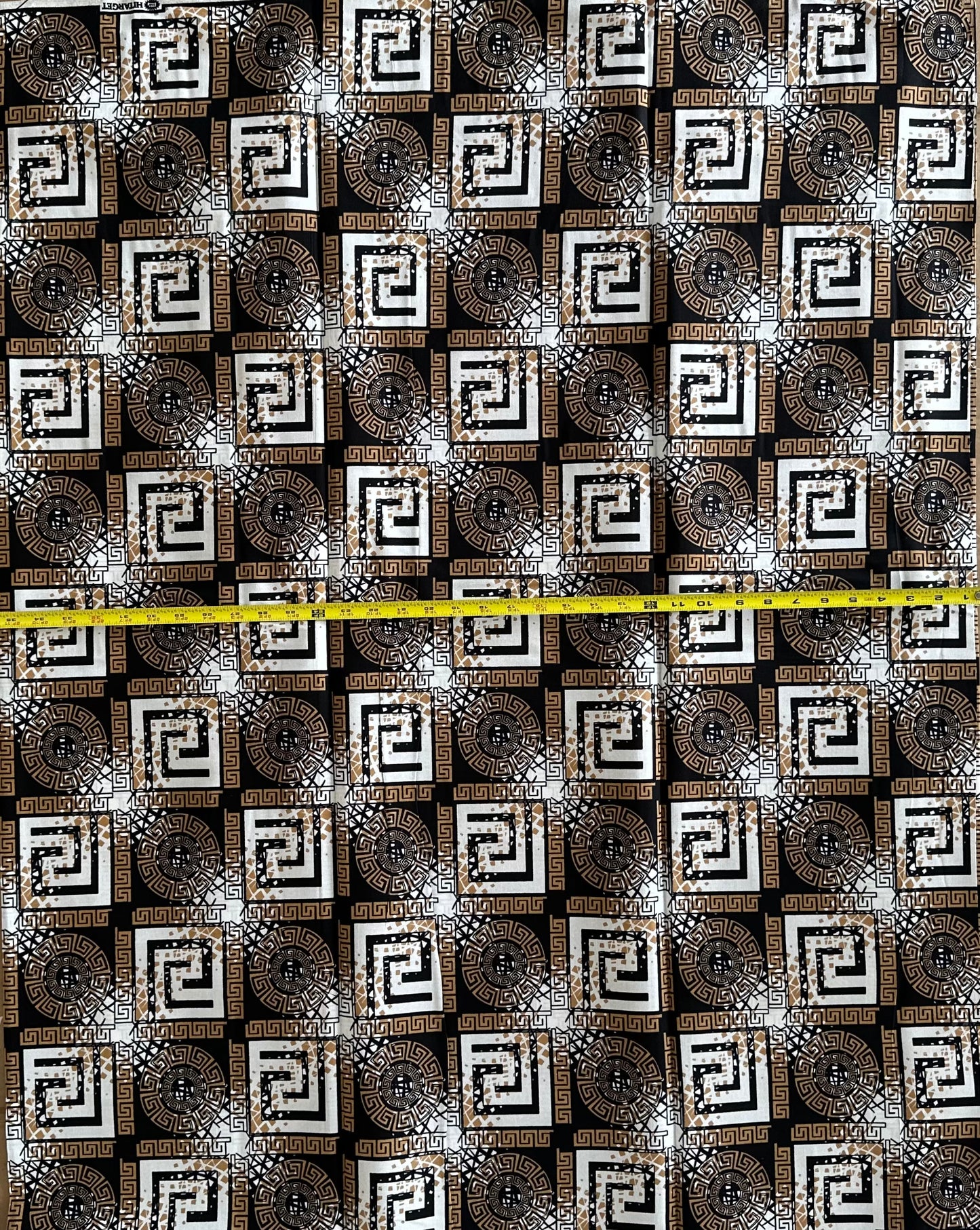 African Print Fabric, Ankara - Tan Brown Fabric