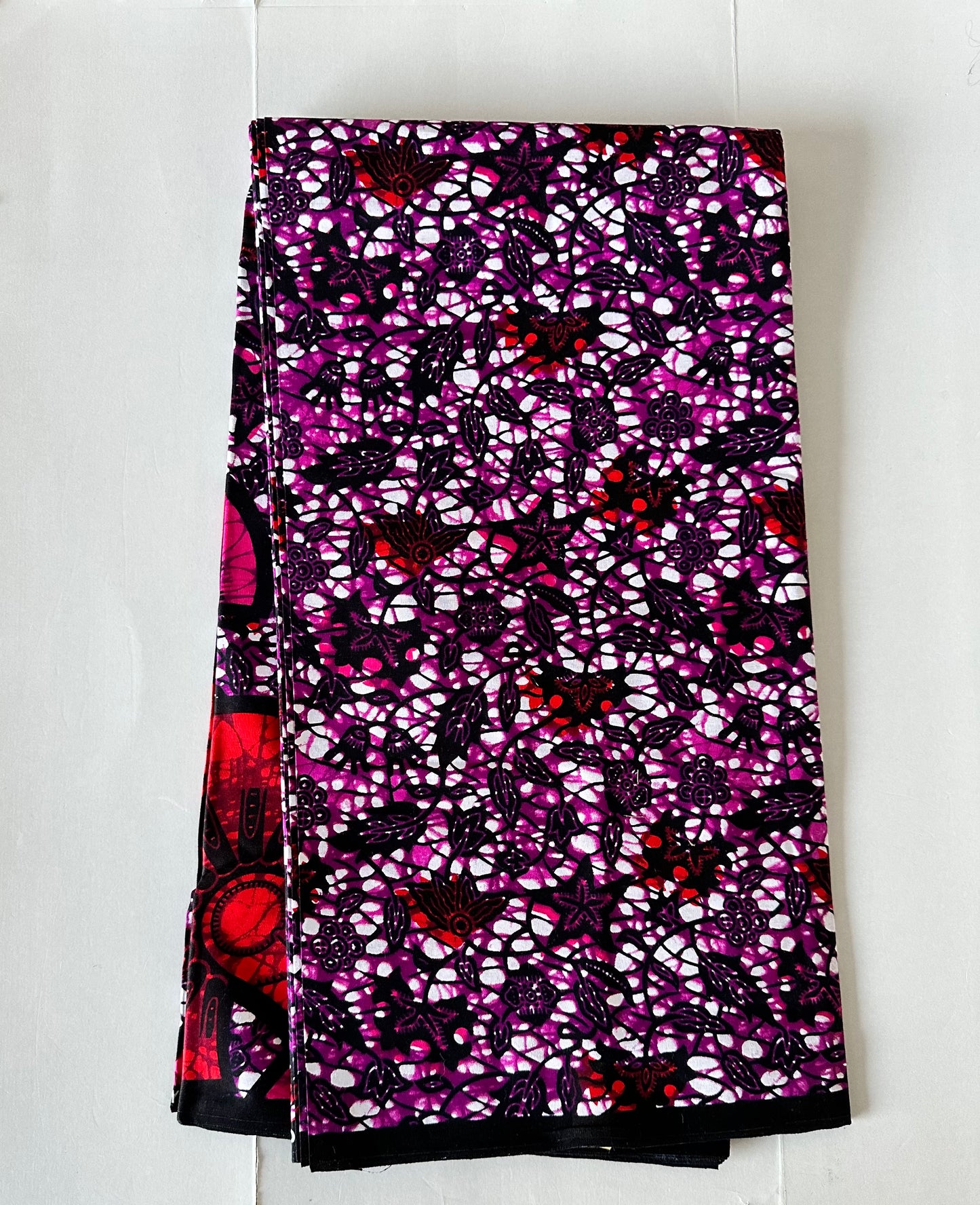 African Print Fabric, Ankara- Purple, Pink, Red Fabric