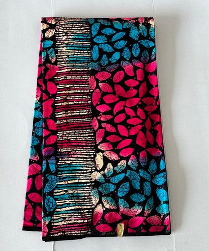 African Print Fabric, Pink, Blue Ankara Fabric