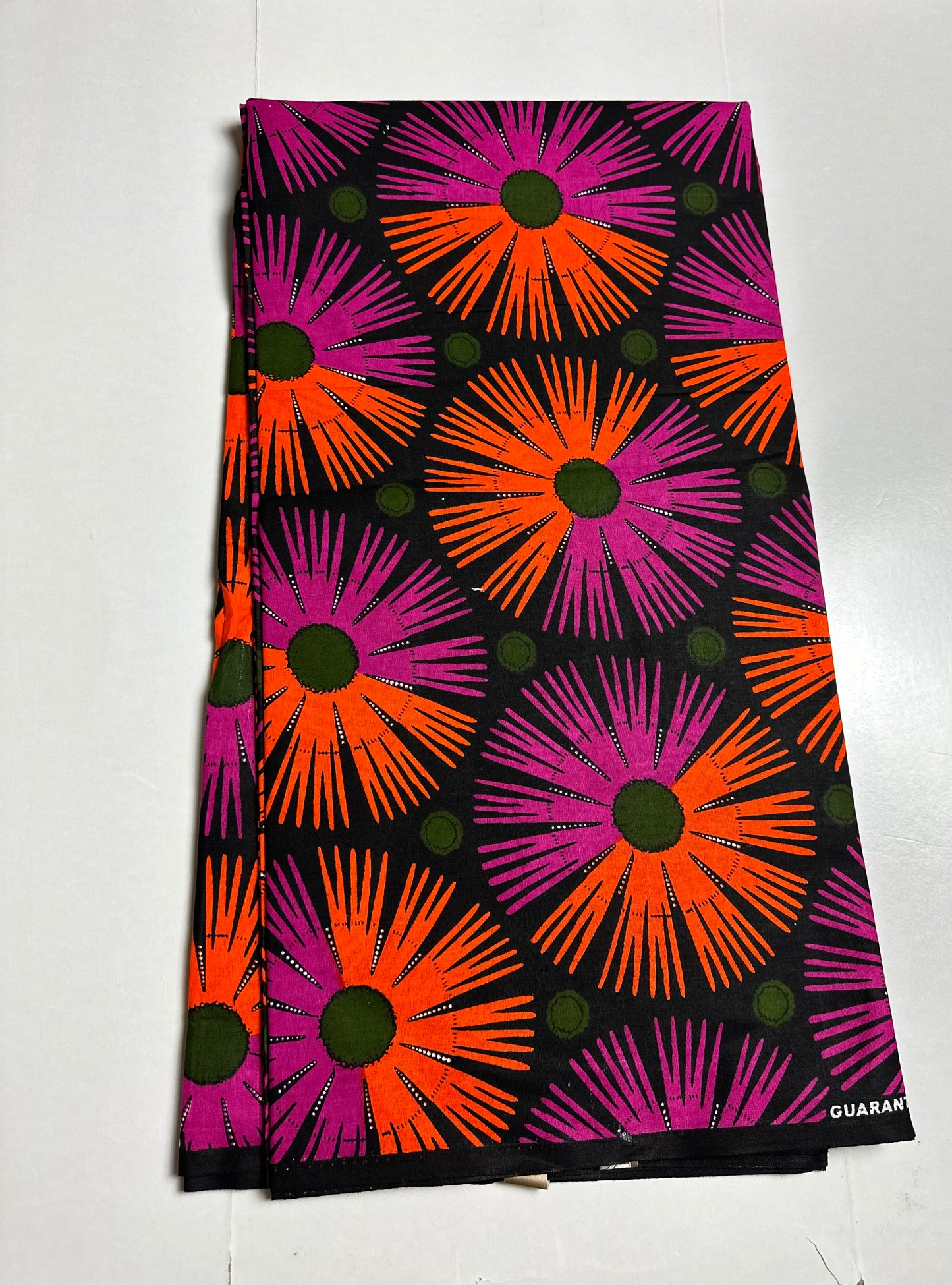 African Print Fabric, Ankara - Pink, Orange Fabric