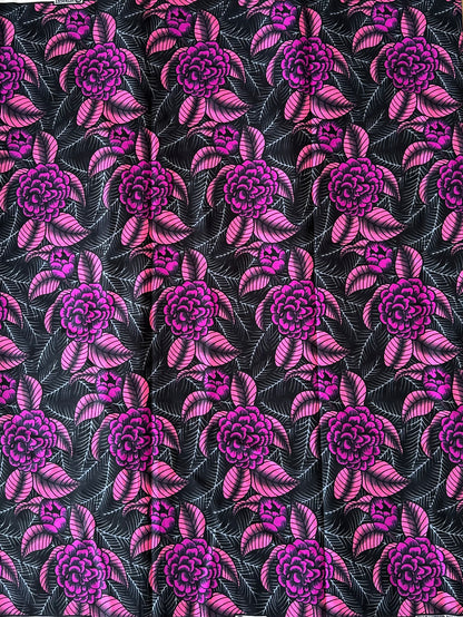 African Print Fabric, Ankara - Purple, Pink Fabric