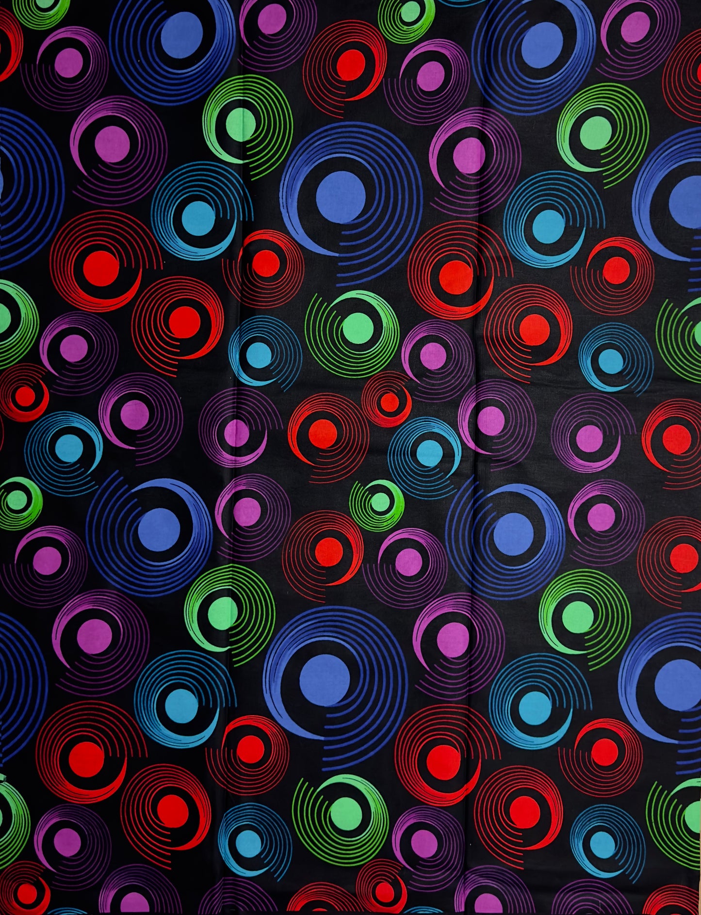 African Print Fabric, Ankara - Blue, Red, Purple, Green Fabric