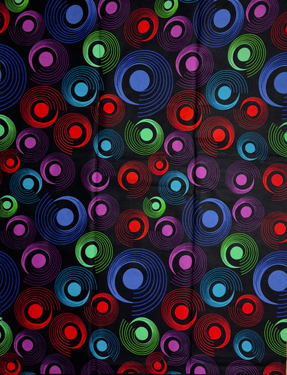 African Print Fabric, Ankara - Blue, Red, Purple, Green Fabric