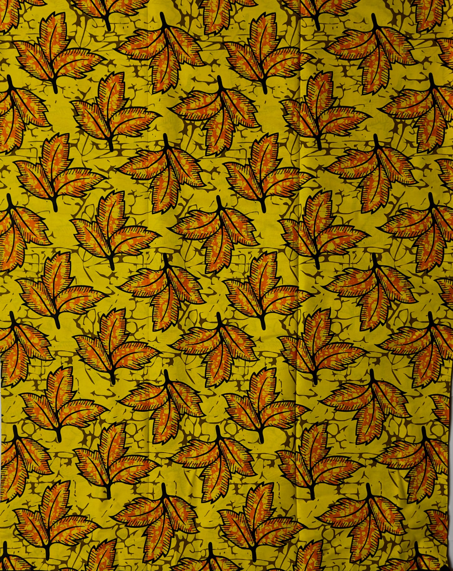 African Print Fabric, Ankara - Yellow, Orange Fabric