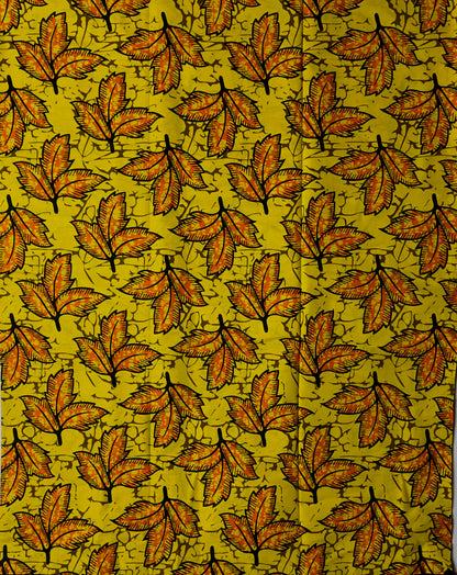 African Print Fabric, Ankara - Yellow, Orange Fabric