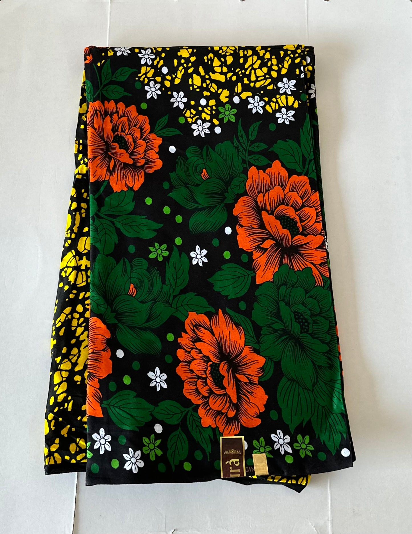 African Print Fabric, Ankara - Yellow Fabric