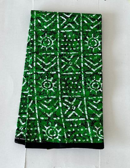 African Print Fabric, Ankara - Green Fabric