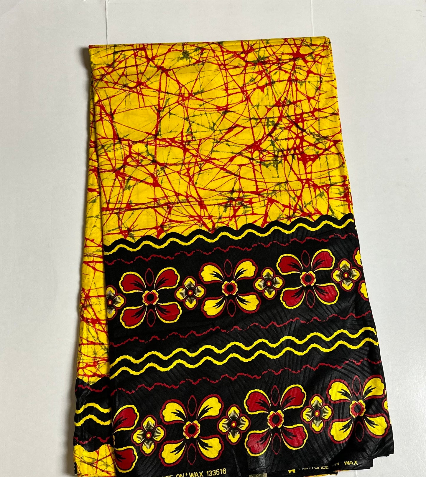 African Print Fabric, Ankara - Yellow Fabric