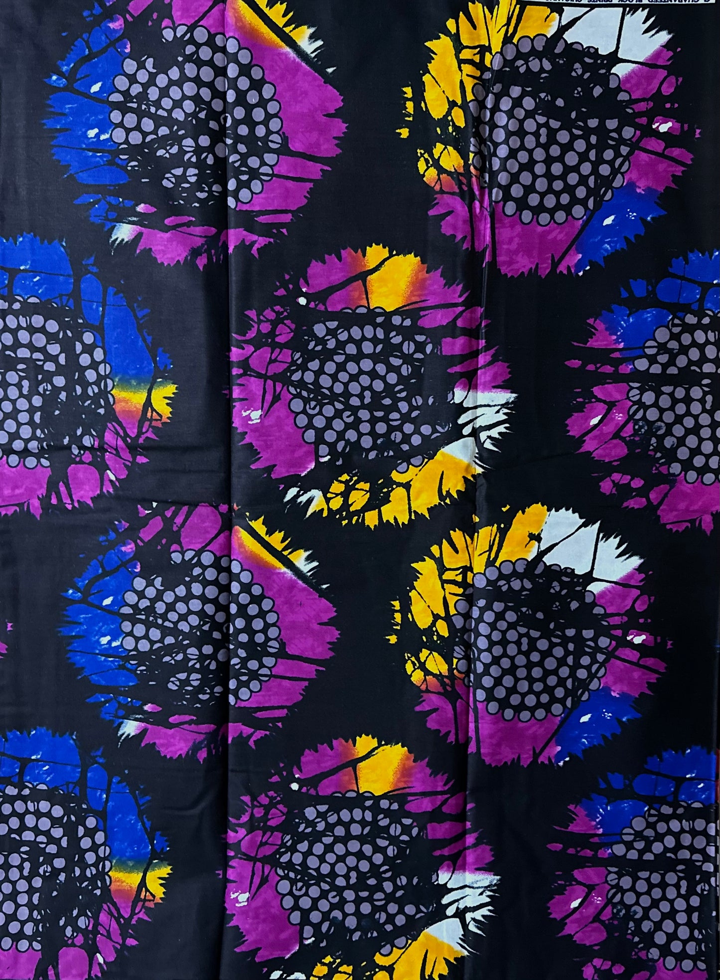 African Print Fabric, Ankara - Purple, Yellow, Blue Fabric