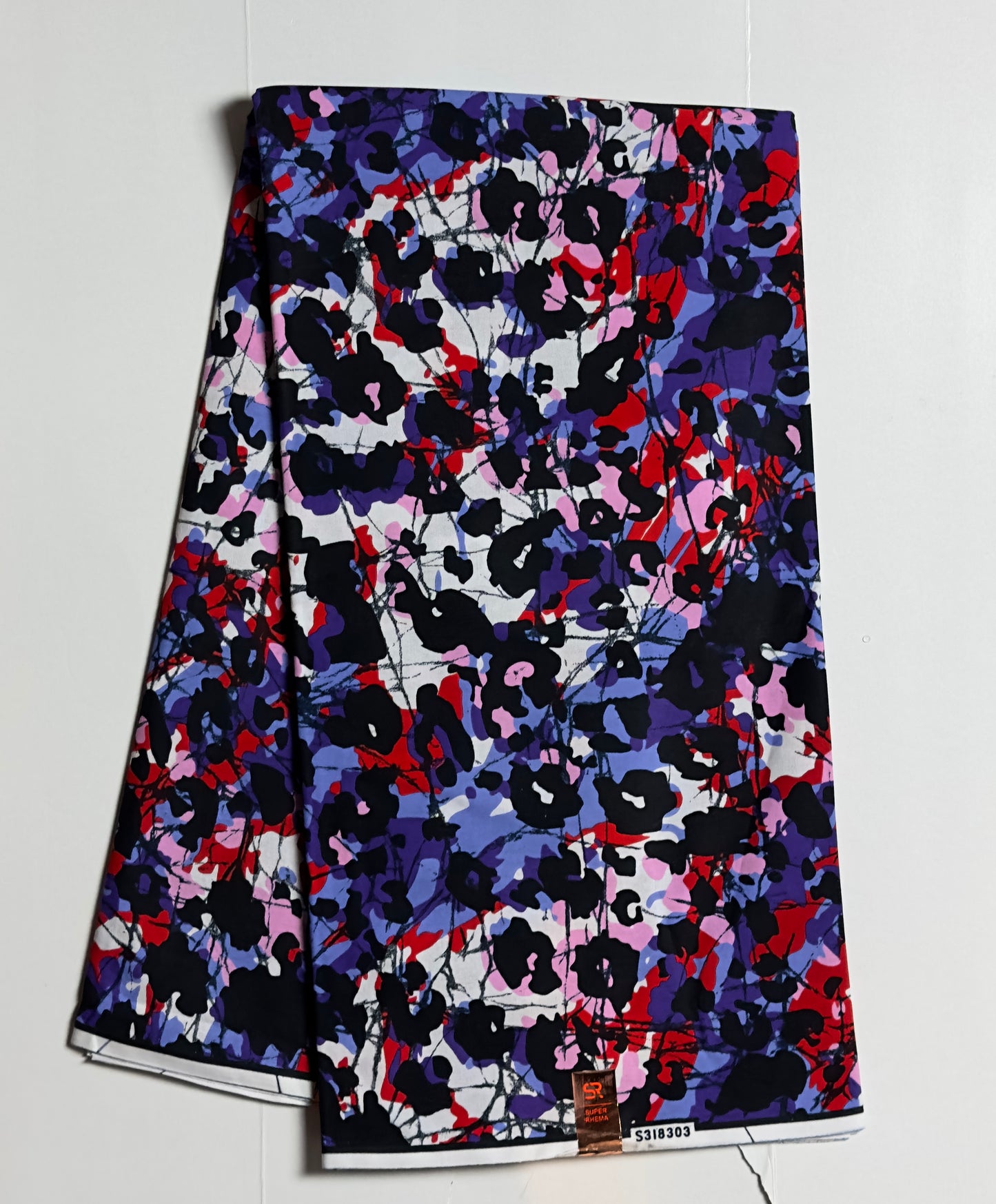 African Print Fabric, Ankara - Purple, Red, Fabric