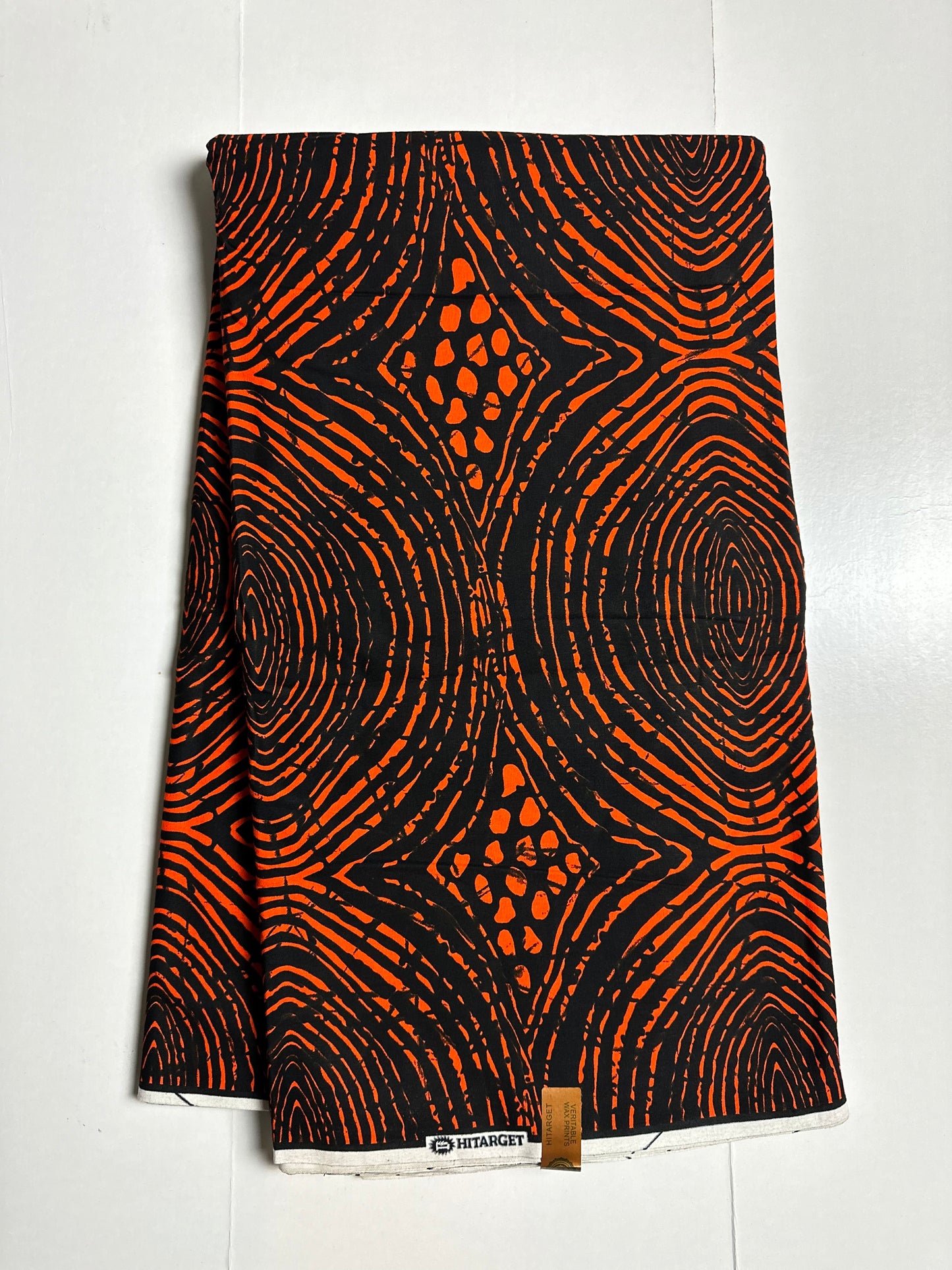 African Print Fabric, Ankara - Orange Fabric