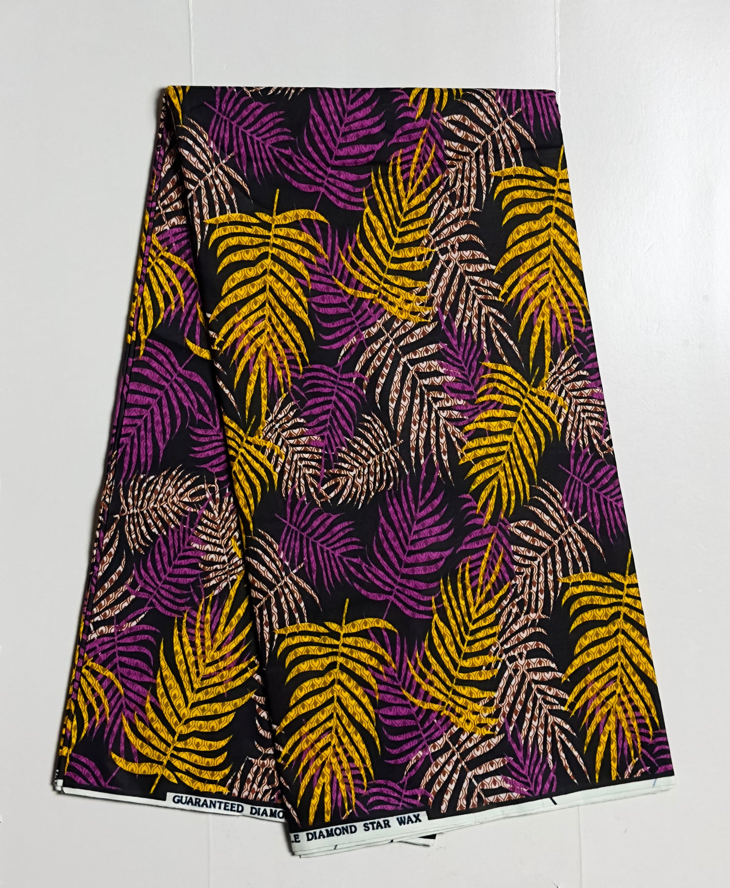 African Print Fabric, Ankara - Purple, Yellow Fabric