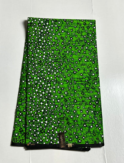 African Print Fabric, Ankara - Green Fabric