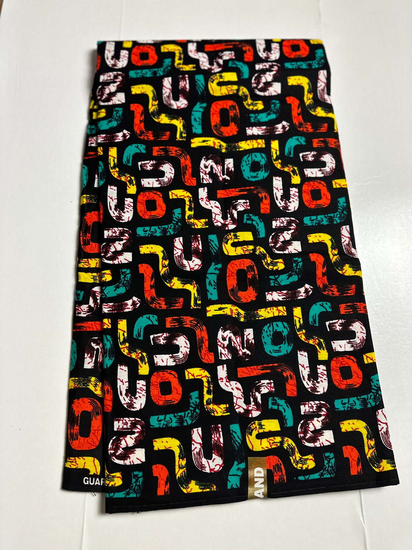 African Print Fabric, Ankara - Yellow, Green, Orange Fabric