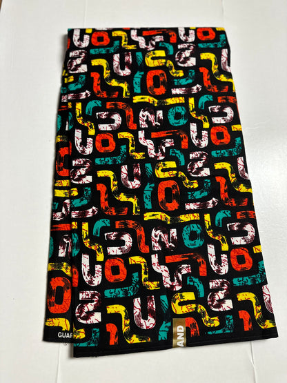 African Print Fabric, Ankara - Yellow, Green, Orange Fabric