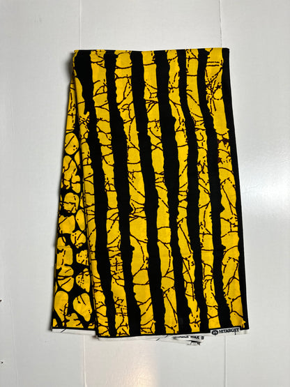 African Print Fabric, Ankara - Yellow Fabric