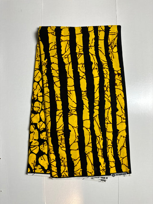 African Print Fabric, Ankara - Yellow Fabric