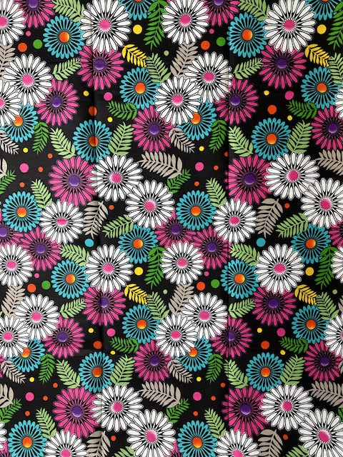 African Print Fabric, Ankara - Black Fabric