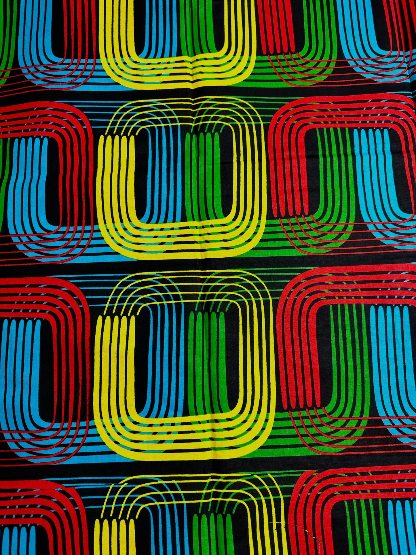 African Print Fabric, Ankara - Blue, Green, Red, Yellow Fabric