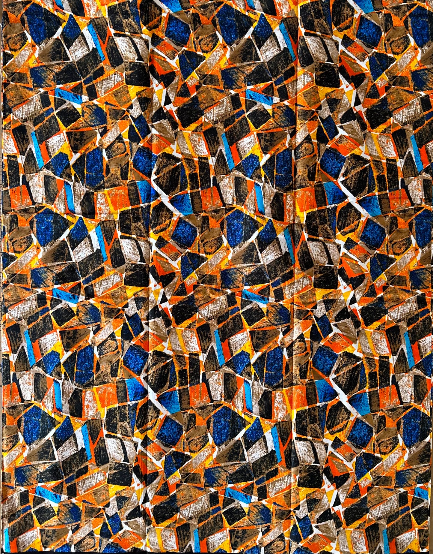 African Print Fabric, Ankara - Orange Fabric