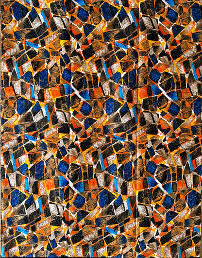 African Print Fabric, Ankara - Orange Fabric