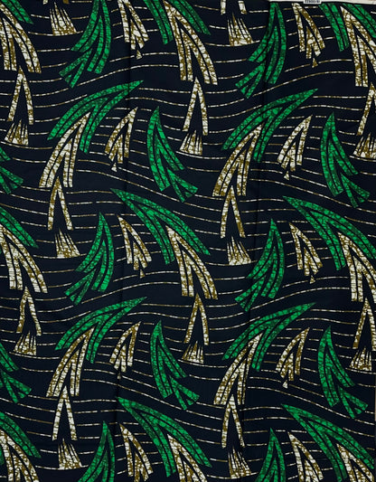 African Print Fabric, Ankara - Green Fabric