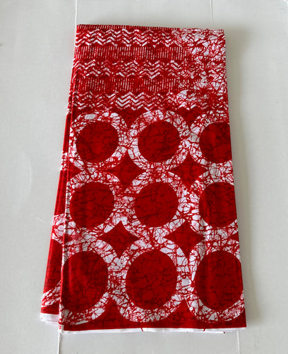 African Print Fabric, Ankara - Red Fabric