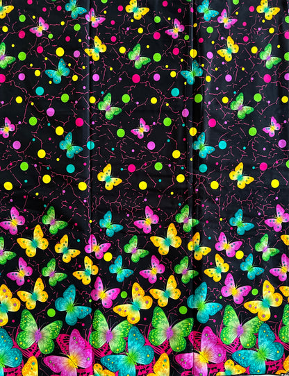 African Print Fabric, Ankara - Black Fabric